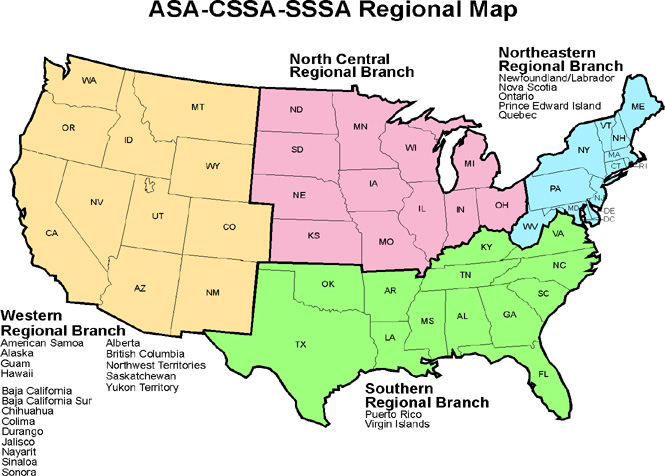 ASA Branch and Chapter Map