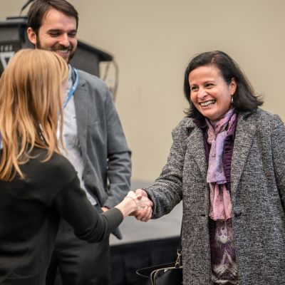 women shaking hands